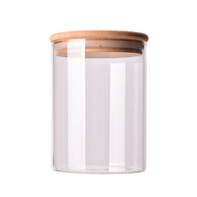 250ml wide mouth round clear glass jar with seal lid 	glass storage jars with bamboo lids